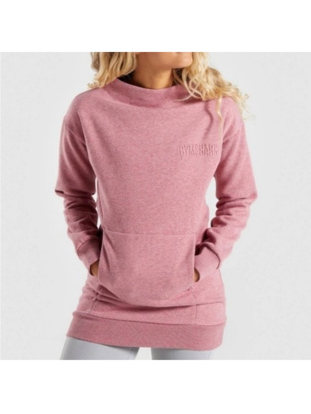 Gymshark Dusty Rose Longline Pullover Hoodie